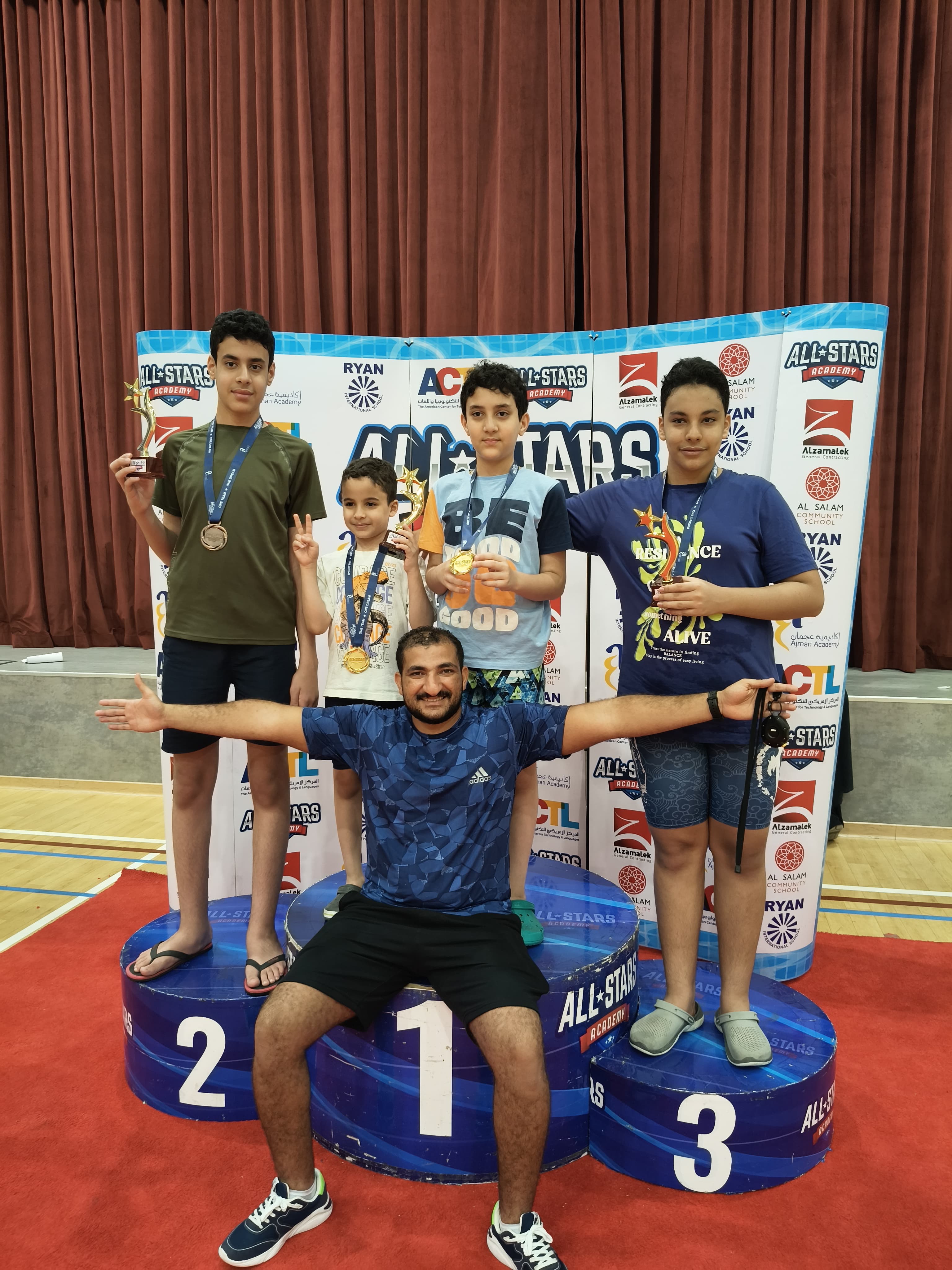 Group swimming lesson in progress